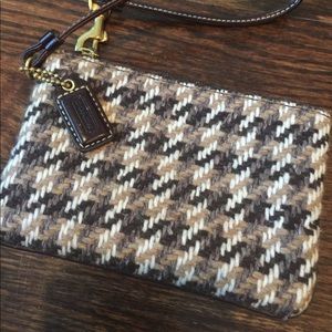 Coach tweed wristlet